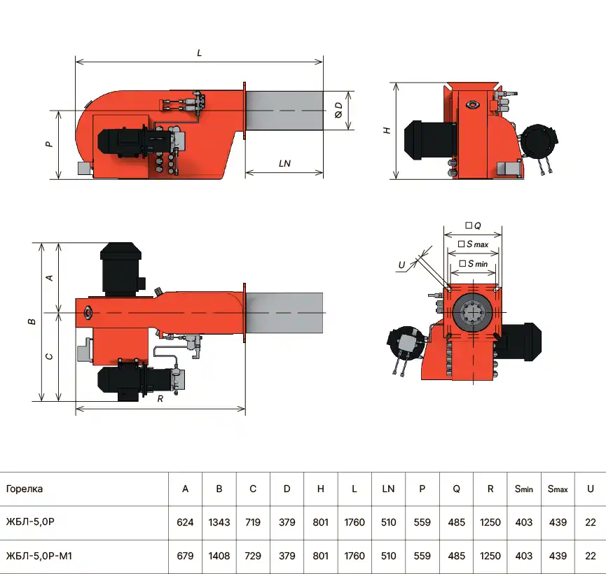 Основные размеры
