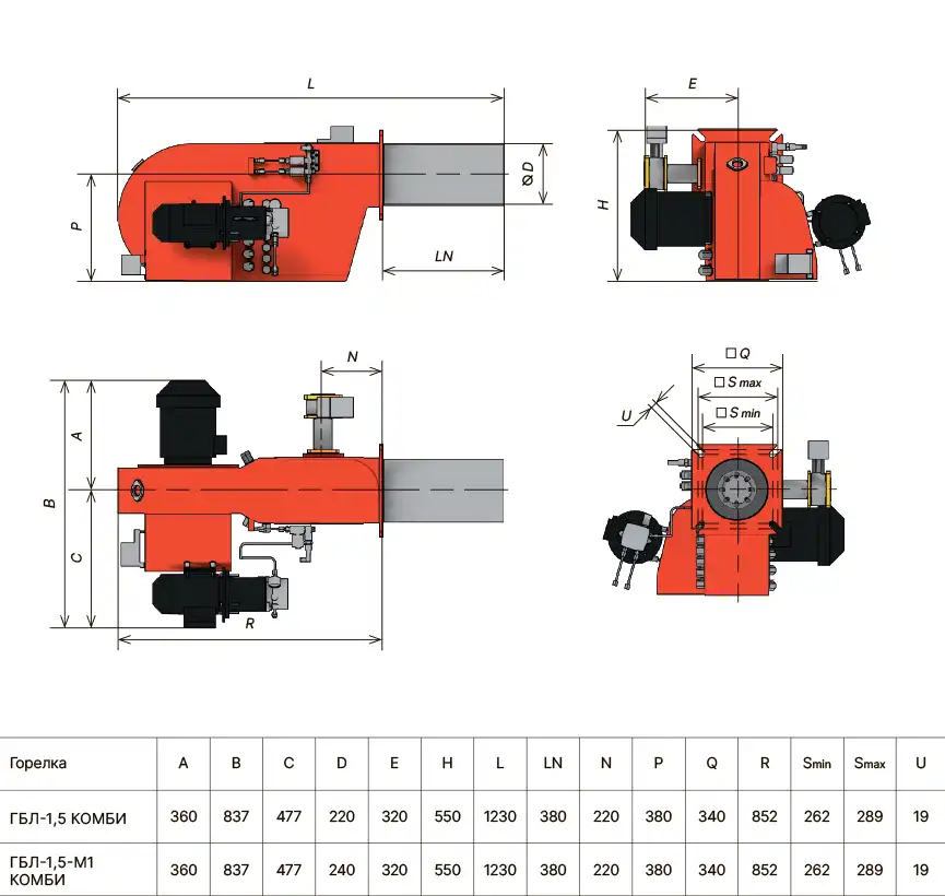 Основные размеры