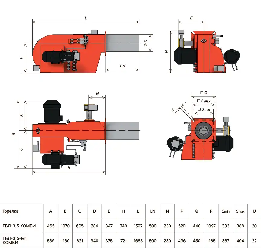 Основные размеры